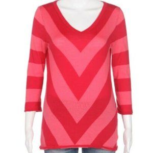 Gap Wool Blend Pink/Red Chevron Sweater